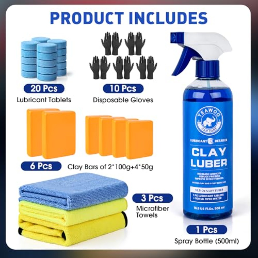 Clay Bars Kit, 6 Clay Bars and - Clay Bar Lubricant review and price