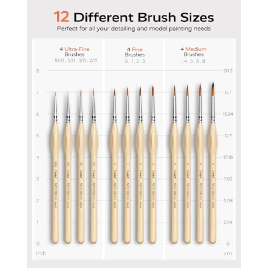 Detail Paint Brushes Set, 12 P - Detailing Brush Set review and price