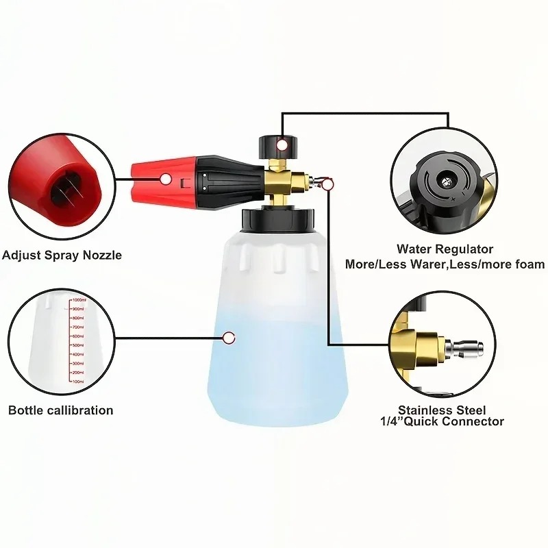 Adjustable Snow Foam Lance 1L  - Pressure Washer Foam Gun review and price