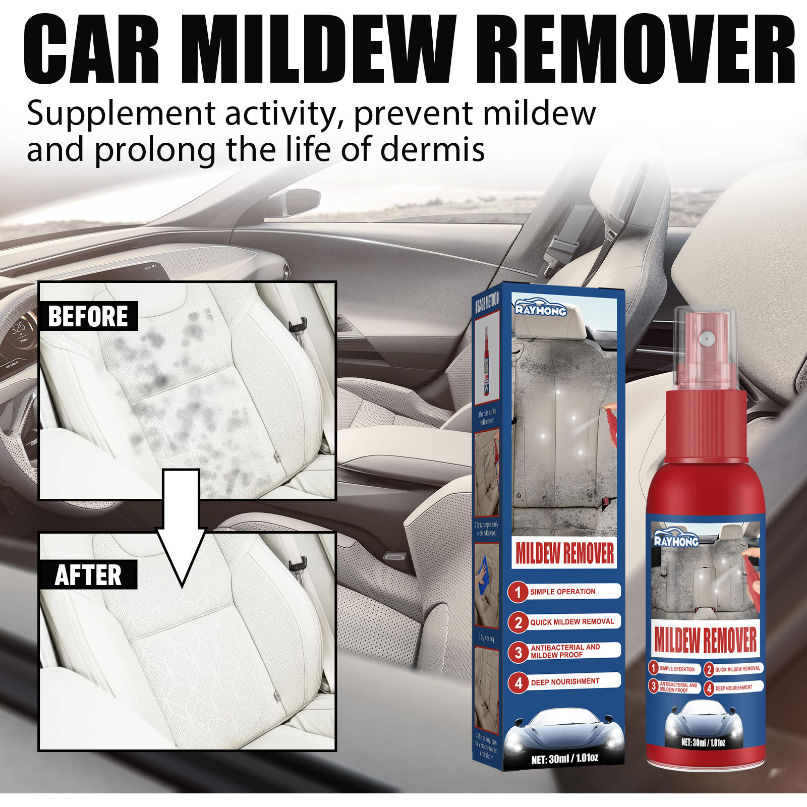 Car Mildew Remover Spray Multi - Leather Cleaner Interior review and price